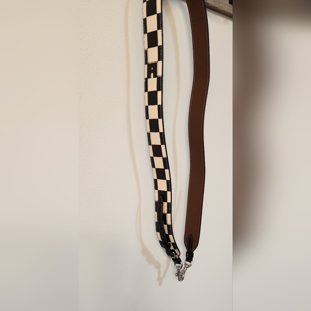 Coach checkerboard crossbody strap